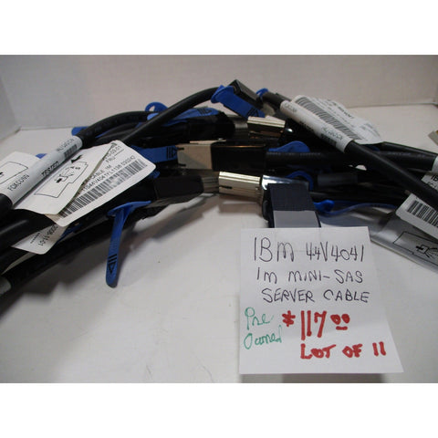 LOT OF 12 IBM 44V4041 SAS 4X AL CABLES, 1M....PRE OWNED