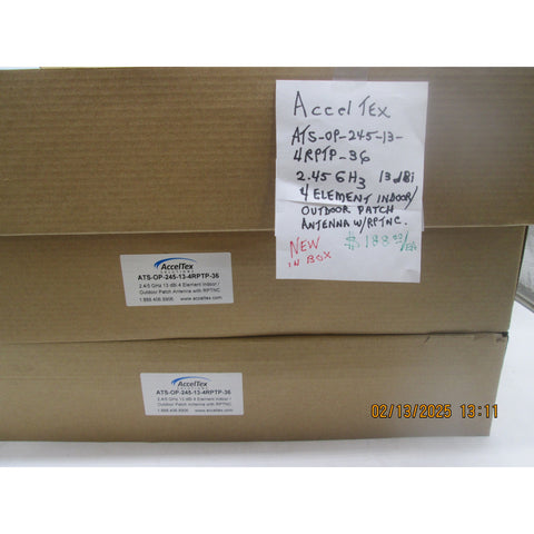 AccelTex 13dBi 4-Element Dual-Band Patch Antenna – RPTNC, 36in Cable