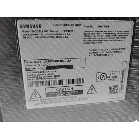 Samsung QM98N 98" Class 4K UHD Commercial LED Display (Lot of 2) PARTS-UNITS
