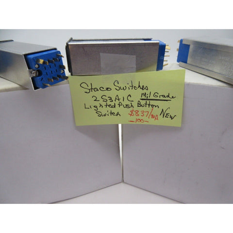 Staco Push Button Switch, 2S3A1C, Aircraft Replacement, Bulk Packed, NEW