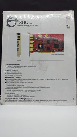 Legacy USB 2.0+FireWire+SATA Combo (SIIG, Inc.)