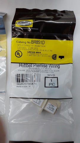 Splitting "Y"" Adapter, Hubbell Premise Wiring, Catalog #BR851D