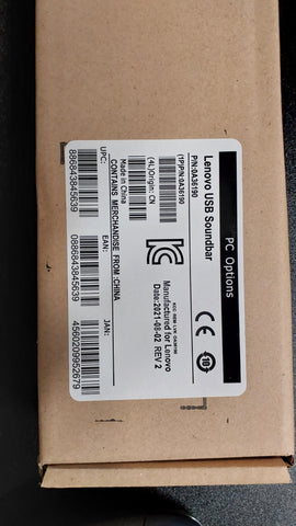 Lenovo USB Soundbar OA36190 Stereo Speaker for ThinkCentre ThinkVision