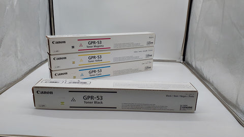 Genuine 1 Set CANON GPR-53 Toner Cartridge Full Set - Black Cyan Yellow Magenta (CYMK) for imageRUNNER and imageRUNNER ADVANCE