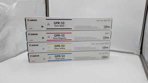 Genuine 1 Set CANON GPR-53 Toner Cartridge Full Set - Black Cyan Yellow Magenta (CYMK) for imageRUNNER and imageRUNNER ADVANCE