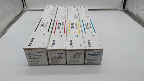 Genuine 1 Set CANON GPR-53 Toner Cartridge Full Set - Black Cyan Yellow Magenta (CYMK) for imageRUNNER and imageRUNNER ADVANCE