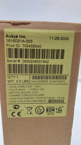 Avaya IP 16-Line Business VoIP Desk Phone (1616D01A-003)