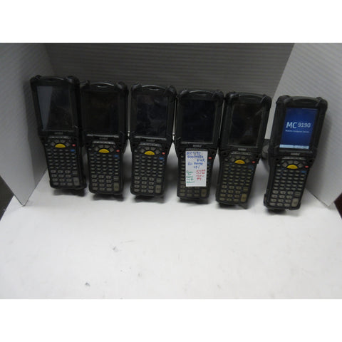 Lot of 5 Symbol Motorola MC9190-G Barcode Scanners G30SWEQA6WRM – Powers On