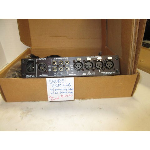 Shure SCM268 4-Channel Microphone Mixer w/ 12V Phantom Power – Tested