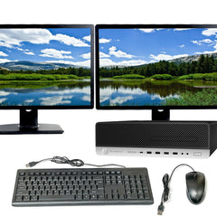 Dual Monitor Desktop Bundle – HP EliteDesk i5-7500 12GB