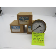 NOSHOK 25-300-3000-psi/bar, 2-1/2" Brass Case Gauge, New in Box