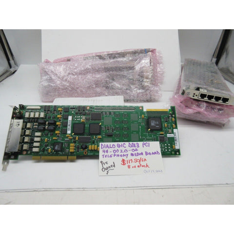 DIALOGIC DNI1200TEPHMP-W DM3, PCI 44-0020-02 Telephone Media Board, Pre Owned